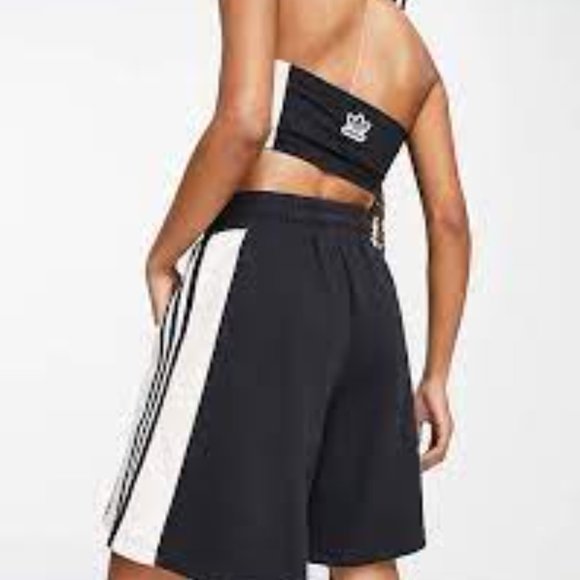 Brand New Adidas Originals 'summer rave' colourblock boyfriend shorts in black - Picture 13 of 16